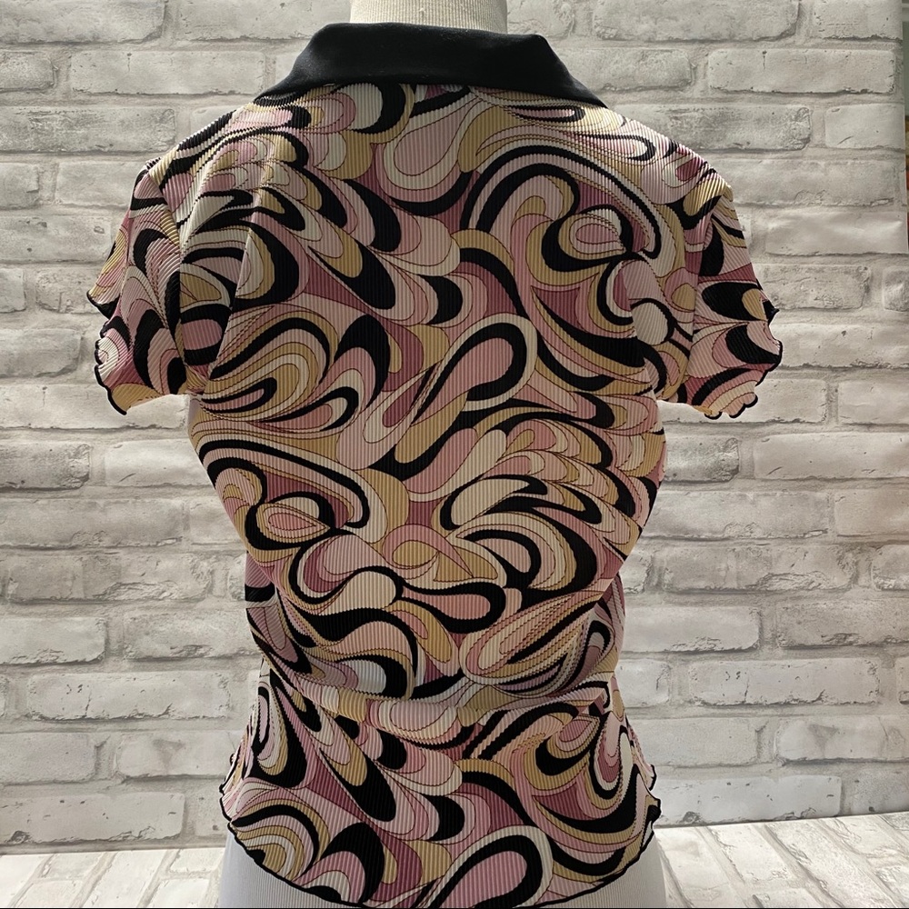 Patterned Vintage Collared Shirt - image 6